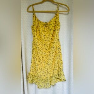 Forever 21 yellow and lavender floral spaghetti strap dress S
